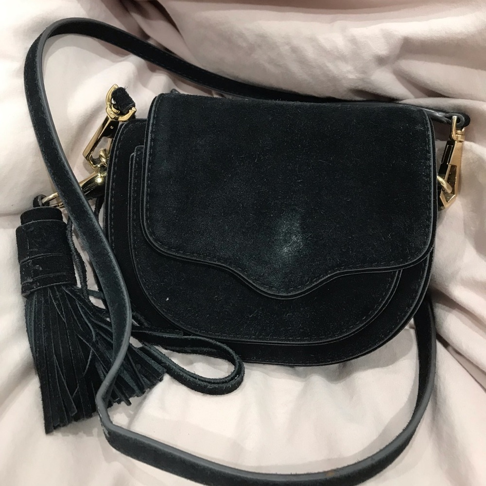 Rebecca Minkoff black suede suki crossbody